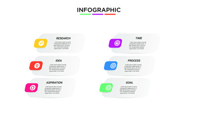 vector step Infographic stack chart design with icons and 6 options or steps. for business concept. Can be used for presentations banner, workflow layout, process diagram, flow chart