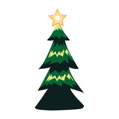 Merry christmas pine tree vector design