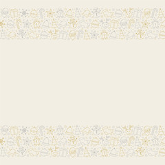 Christmas ornament. Xmas elements on background with copyspace. Vector