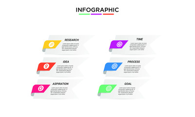 vector step Infographic stack chart design with icons and 6 options or steps. for business concept. Can be used for presentations banner, workflow layout, process diagram, flow chart