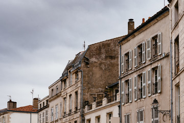 Old residential buildings in La Rochelle, France