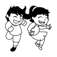Boy and girl cartoon vector design