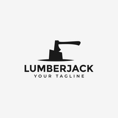 Axe, Lumberjack, Wood Logging Logo Design Template
