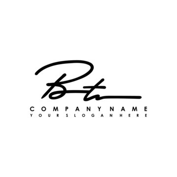 BT initials signature logo. Handwriting logo vector templates. Logo for business, beauty, fashion, signature