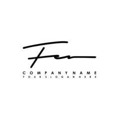 FE initials signature logo. Handwriting logo vector templates. Logo for business, beauty, fashion, signature