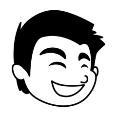 Isolated boy cartoon head vector design