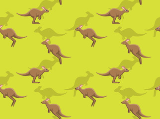 Kangaroo Jumping Cartoon Cute Seamless Pattern Wallpaper-01