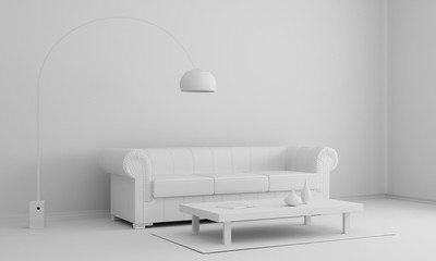 modern living room with sofa in AO look - Illustration