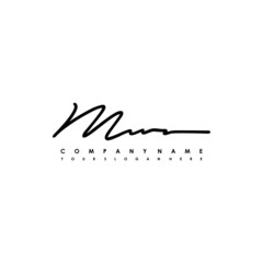 MU initials signature logo. Handwriting logo vector templates. Logo for business, beauty, fashion, signature