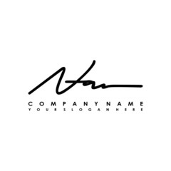 NA initials signature logo. Handwriting logo vector templates. Logo for business, beauty, fashion, signature
