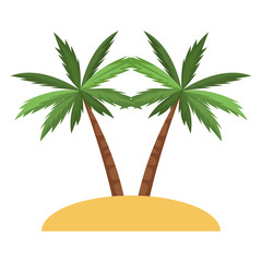 Fototapeta premium beach palms icon, flat design