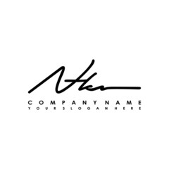 NK initials signature logo. Handwriting logo vector templates. Logo for business, beauty, fashion, signature
