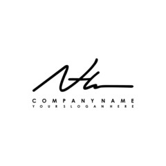 NH initials signature logo. Handwriting logo vector templates. Logo for business, beauty, fashion, signature