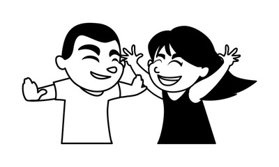Isolated girl and boy cartoon vector design