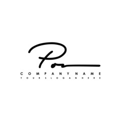 PO initials signature logo. Handwriting logo vector templates. Logo for business, beauty, fashion, signature