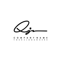 QJ initials signature logo. Handwriting logo vector templates. Logo for business, beauty, fashion, signature