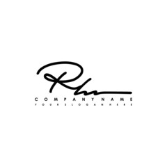 RH initials signature logo. Handwriting logo vector templates. Logo for business, beauty, fashion, signature