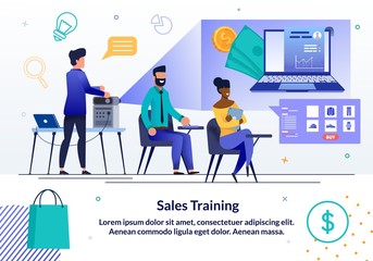 Online Sales Business Training Flat Vector Banner