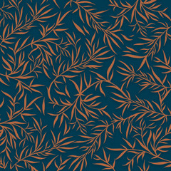Fototapeta premium brown branches,dark,decoration,decorative,design,drawingfabricfashionfloralgreensillustrationimageleafleavesnatureoption,pattern,picture,plants,print,screen,saver,sketch,spring