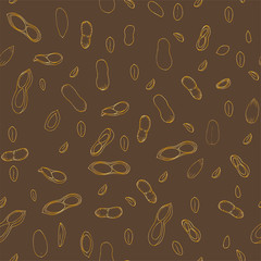 doodle seamless background with peanuts
