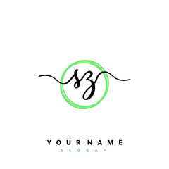 Fototapeta premium SZ Initial handwriting logo vector