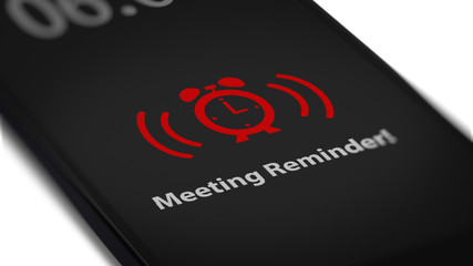 Meeting Reminder on Smart Phone Screen