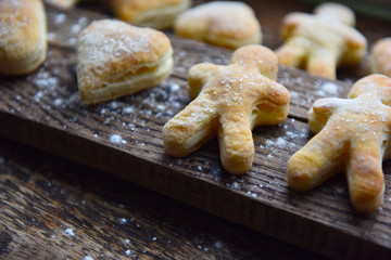 cookies of different shapes sprinkled with sand