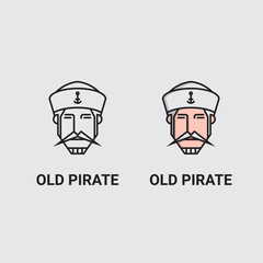icon logo minimalist head of the sailor,
