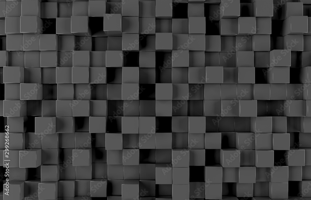 Leinwandbilder black square background pattern 3d rendering