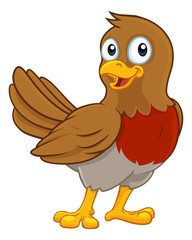 A Christmas robin redbreast cute cartoon bird character