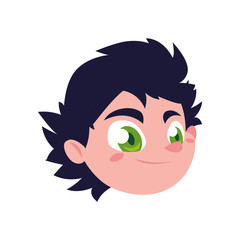 Isolated boy cartoon head vector design