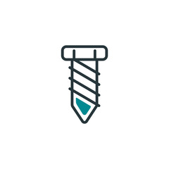 Isolated construction screw icon fill vector design