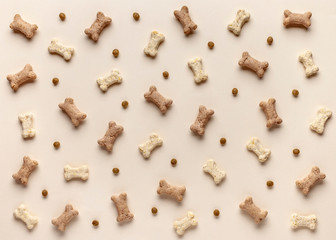 Dog food pattern made of dog forage
