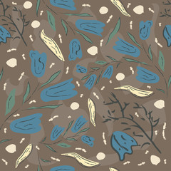 Floral Seamless Pattern. Hand Drawn.
