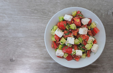 Tomato and Feta Cottage Cheese Salad. Greek salad