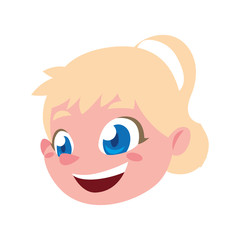 Isolated girl cartoon head vector design