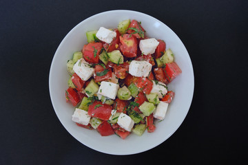 Tomato and Feta Cottage Cheese Salad. Greek salad