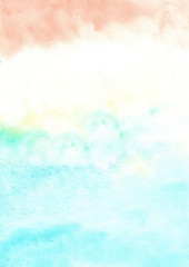 Abstract blue and pink watercolor hand painting background.