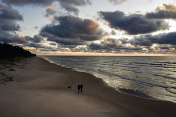 Sunset time on Baltic sea.