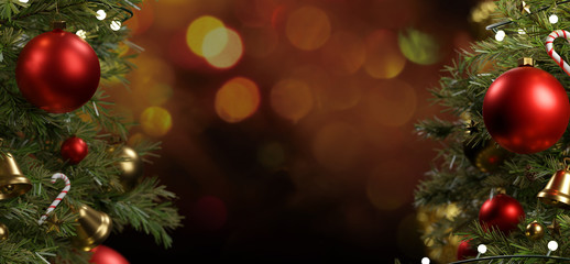 Christmas background with ornament and light atmosphere