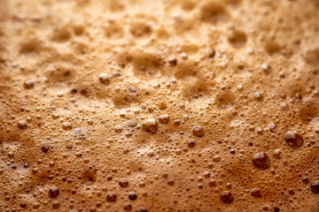 macro photo of close-up coffee espresso foam