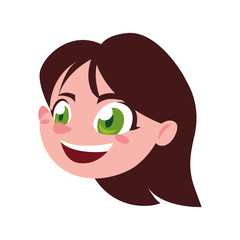 Fototapeta premium Isolated girl cartoon head vector design