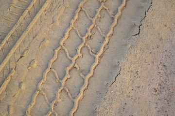tire tracks in sand