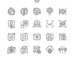 Closed Well-crafted Pixel Perfect Vector Thin Line Icons 30 2x Grid for Web Graphics and Apps. Simple Minimal Pictogram