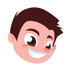 Isolated boy cartoon head vector design