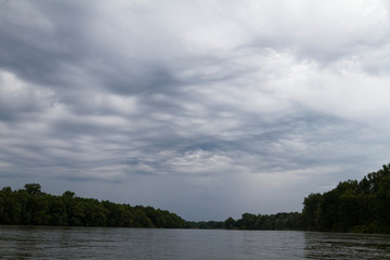 Stormy clouds above the Drava River