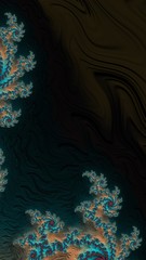 Artfully 3D rendering fractal, fanciful abstract illustration and colorful designed pattern