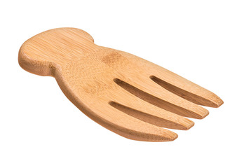 bamboo fork on an isolated white background