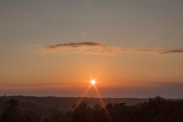 sunset in Italian countryside 