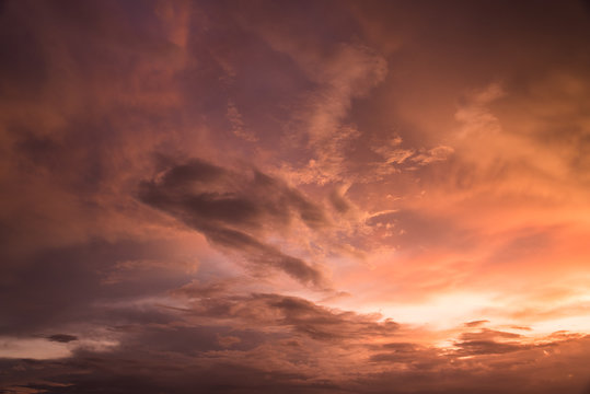 Beautiful sky with cloud sunset